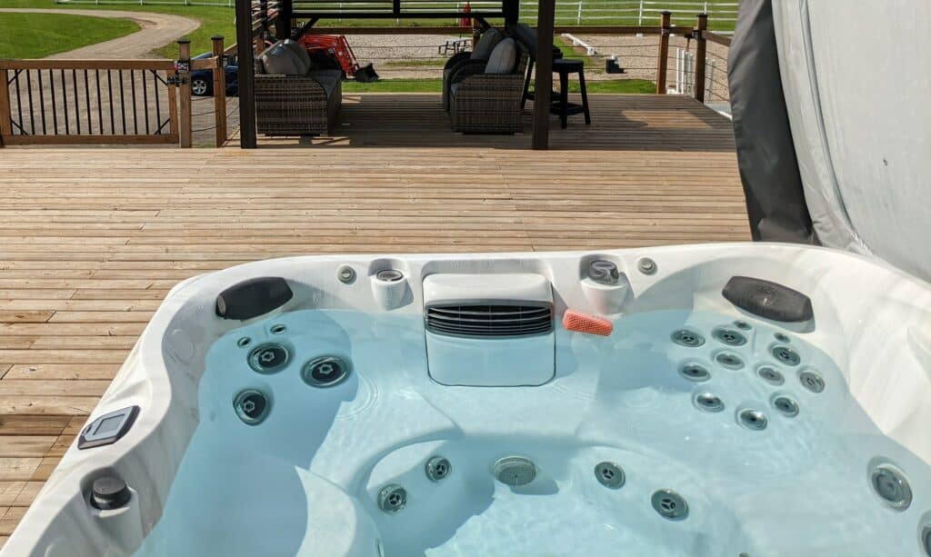 backyard hot tub